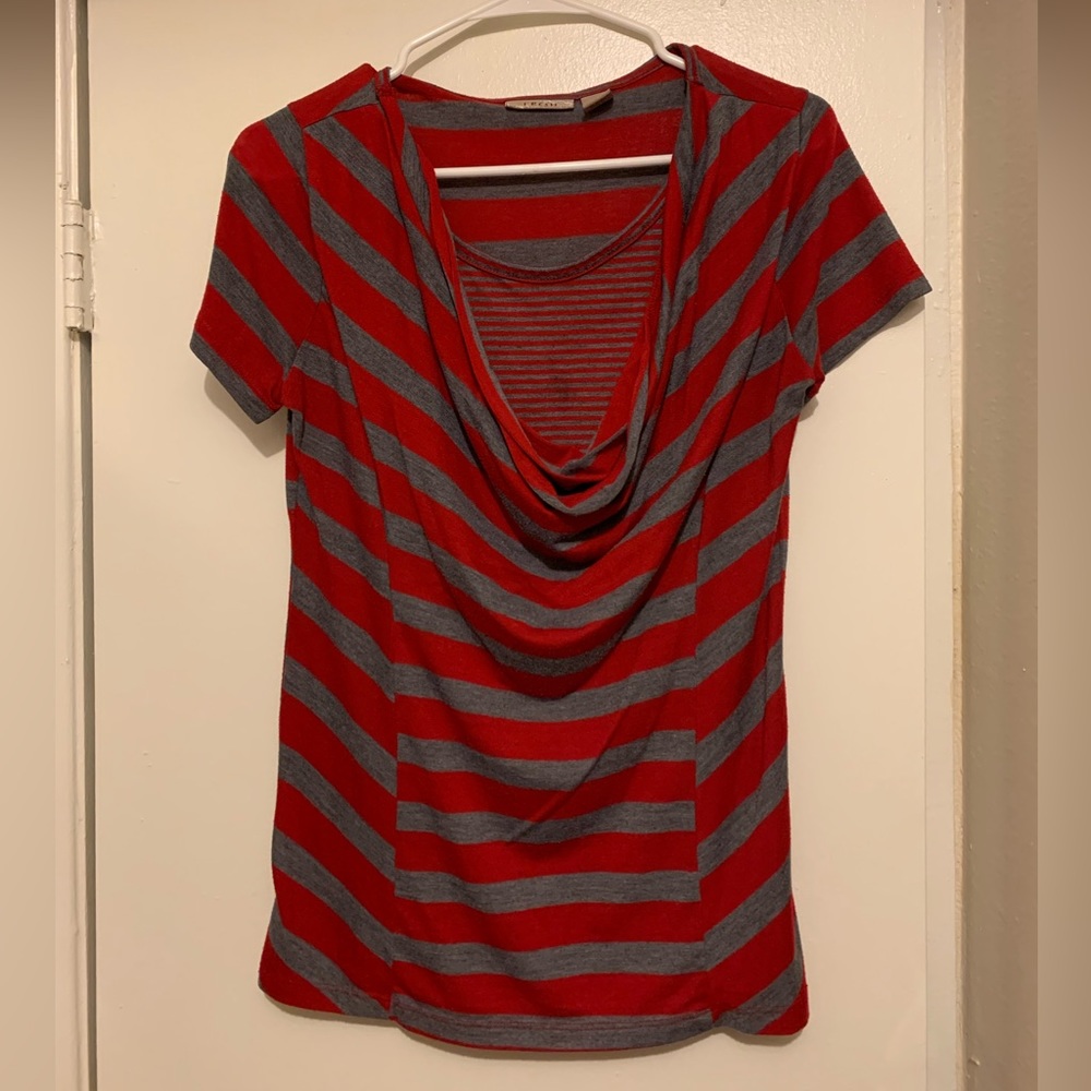 Fresh Striped Ruffled Blouse Size M